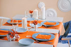 Sun Orange 3-Ply Disposable Lunch Napkins, 125 Count – Paper Cocktail & Party Napkins for Weddings, Birthdays, Bars & Events, EU Made
