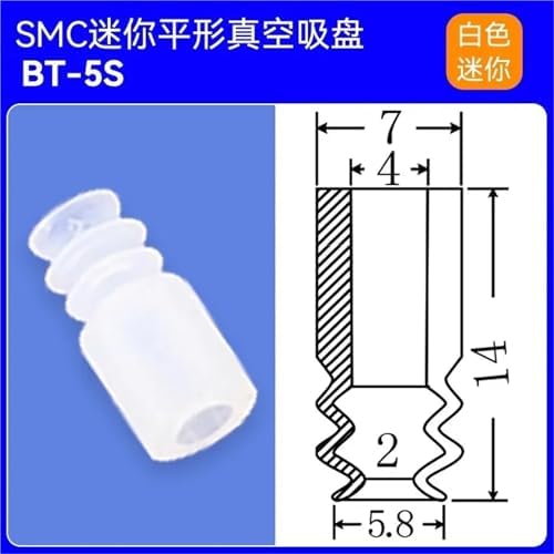 10PCS BT Vacuum Suction Cup Mini ZP Sucker Silicone Suction Nozzle Injection Molding Machine Pneumatic Manipulator Accessory(BT-5S)