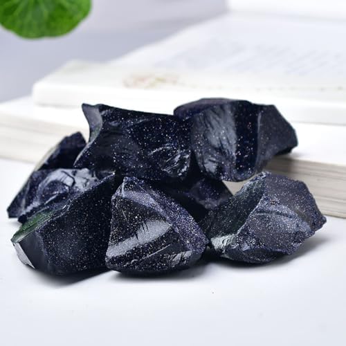 Erliway 1.25-2" Blue Goldstone Raw Crystals, Natural Rough Blue Goldstone, Healing Raw Stones for Fountain Rock, Home Decor Meditation Energy Balancing Wire Wrapping Wicca & Reiki
