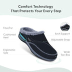 Orthofeet Women's Orthopedic Charlotte Adjustable Faux Fur Lined Slipper