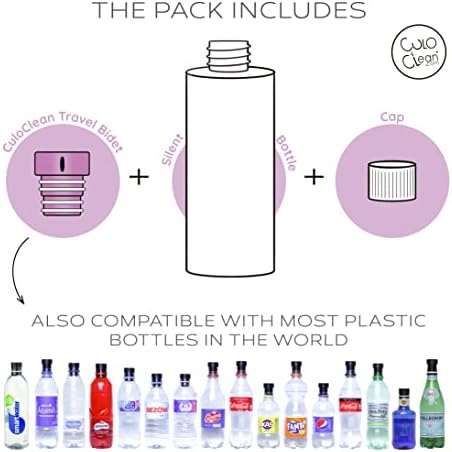 CuloClean Portable Bidet for Toilet or Travel (Lilac). Peribottle for Postpartum Care. After Labor Essentials. Spray Douche for Mom and Baby. (CuloClean + Bottle, 1pcs Lilac)