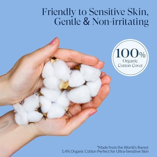 100% Organic Pads for Women, Organic Cotton Cover Pad - Regular Absorbency, Unscented, Ultra Thin Pads with Wings for Women (Regular, Size 3, 18 Count)