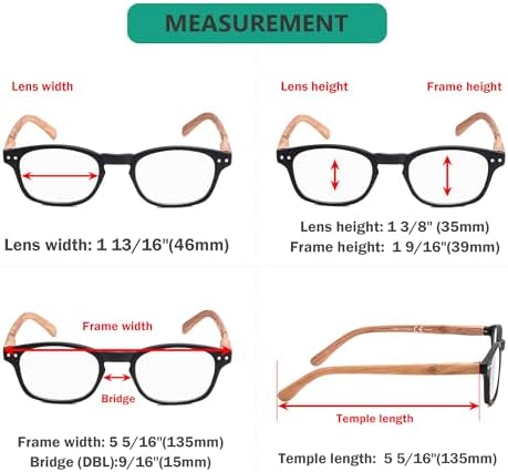 Eyekepper Classic Reading Glasses for Men 5 Pack Spring Hinges Readers