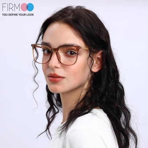 Firmoo Oversized Blue Light Blocking Glasses for Women/Men, Large Square Frame Computer Glasses for Screens
