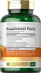 Carlyle Turmeric Curcumin Supplement | 180 Capsules | with Black Pepper Extract | Non-GMO & Gluten Free