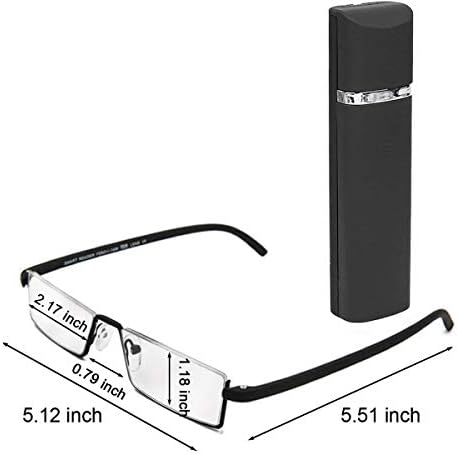 Half Frame Reading Glasses - Half Rim Computer Readers with Glasses Case for Men (2 PCS in Pouch) 1.25