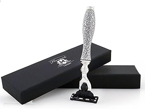 3 Edge Shaving Razor Handmade Silver Antique Design Handle Beard and Mustache Safety Razor For Men Perfect Shave