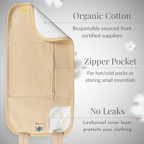 Castor Oil Pack Wrap Organic Cotton Flannel, 6Pcs Reusable Organic Castor Oil Wrap Set for Stomach, Neck & Joints – Leak-Resistant Design (Oil Not Included)
