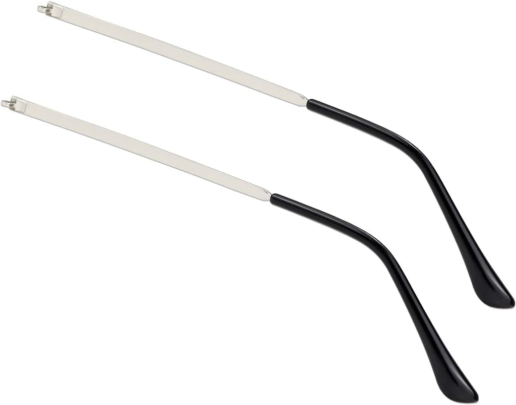 1 Pair Metal Eyeglass Replacement Arm, Eyewear Frame Temple Replacement Universal Sunglasses Arm Legs Replacement for Thin Metal Glasses, Sunglasses（Silver）