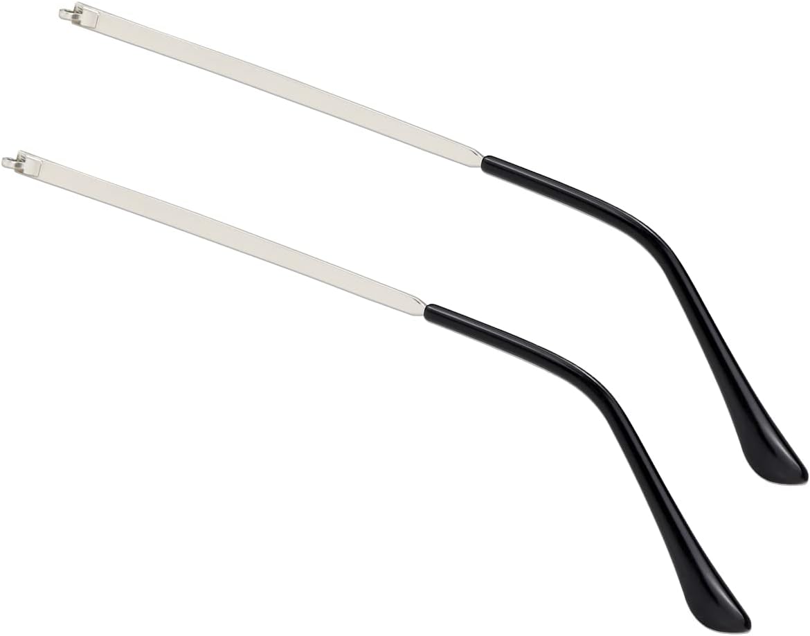 1 Pair Metal Eyeglass Replacement Arm, Eyewear Frame Temple Replacement Universal Sunglasses Arm Legs Replacement for Thin Metal Glasses, Sunglasses（Silver）