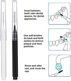 Patelai 100 Pieces Braces Brush for Cleaner Interdental Brush Toothpick Dental Tooth Flossing Head Oral Dental Hygiene Flosser Toothpick Cleaners Tooth Cleaning Tool (Black, White)