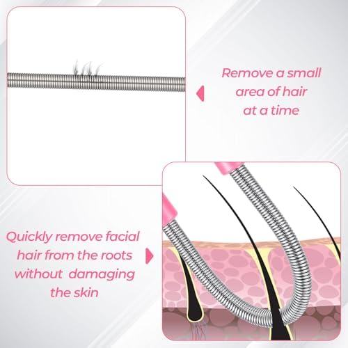 6PCS Hair Removal Spring, Spring Hair Remover,Face Threading Tool, Facial Hairs Remover for Upper Lip, Eyebrow, Chin, Mustache Neck Sideburns Fuzz Beauty