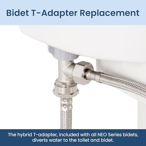 LUXE Bidet 7/8" x 7/8" x 1/2" Hybrid Metal & Plastic Cold Water T-Adapter for Bidets, Only Compatible with NEO Series Bidets Attachments