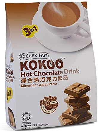 Chek Hup Kokoo Hot Chocolate 3 in 1 Drink 600g (628MART) (Hot Chocolate, 12 Pack)