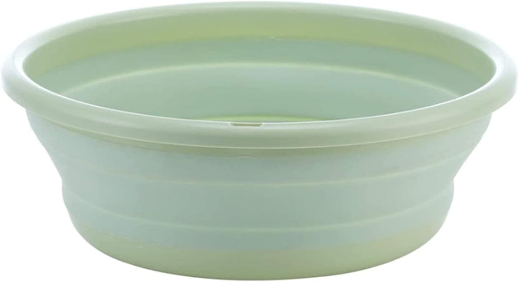 10" Multi-Purpose Collapsible Dish Tub Bowl BPA-Free Round Lightweight Collapsible Wash Basin (Green)