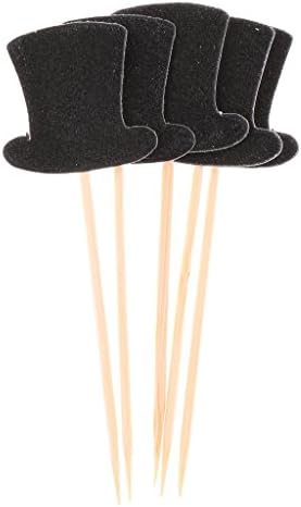 20pcs Paper Top Hats Cake Topper Cupcake Picks for Cake Decor Birthday Party Supplies