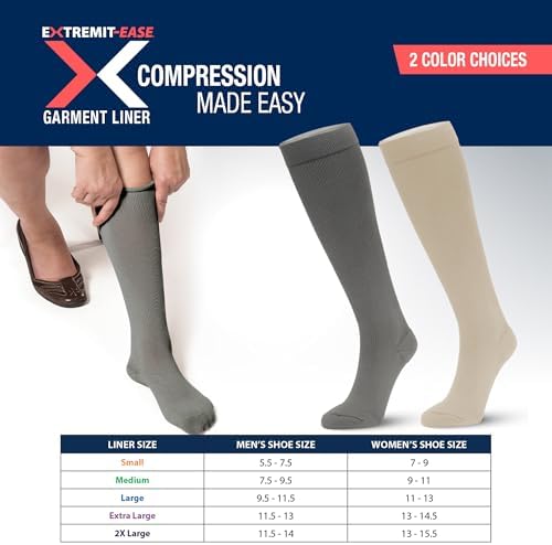 Garment Liner, Unisex, Light Foot-to-Ankle Compression, Tan & Grey, Small - XXLarge, 1 2 4 Undersocks/Pack