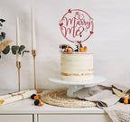 Red Glitter Marry Me? Cake Topper, Will You Marry Me?/God Give Me You, Funny Wedding Engagement Bridal Shower Party Decoeations Supplies