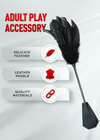 Feather Tickler Crop Satin Blindfold Mask French Tickler Whip Feather Tickle Teaser Stick Kit
