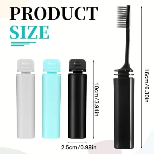 3 Pcs Travel Toothbrush Set, Mini Toothbrushes with Cover, Soft Toothbrushes Foldable Handle for Camping Hiking Traveling School