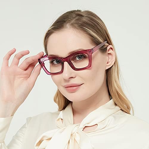 JiSoo Oversized Cat Eye Reading Glasses Women/Ladies, Stylish Cateye Readers TR90 Frame