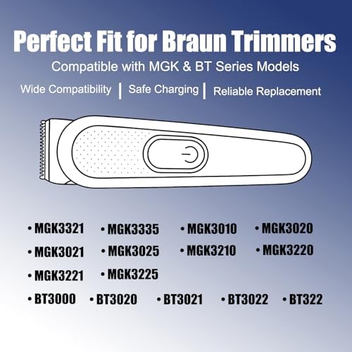 2.3V USB Charger Replacement for Braun 5513 5516 MGK3010 MGK3020 MGK3021 MGK3025 MGK3210 MGK3220 MGK3221 MGK3321 MGK3225 MGK3921, 3.3FT Electric Shaver Beard Trimmer