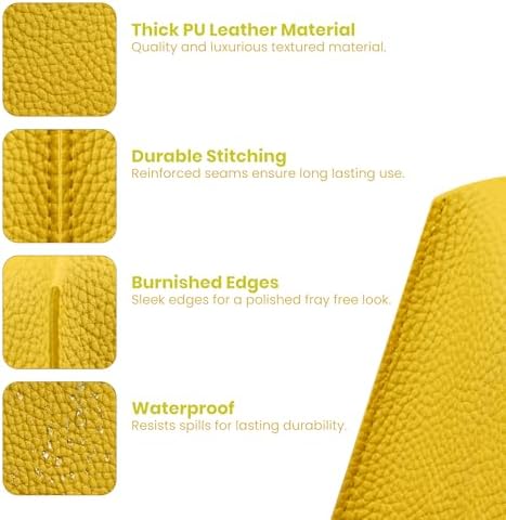 Premium PU Leather Tissue Box Holder - Elegant Hotel-Style Tissue Box Cover for Home, Office & Car Décor, Tissues Cube Organizer for a Natural & Classic Look (Yellow 2 Pack)