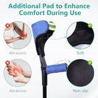 Forearm Crutch Pads and Hand Grip Covers for Open Cuff Crutches Forearm Crutches Accessories,Moisture Wicking Breathable Forearm Crutch Covers with Elastic Strap Increases Walking Comfort (Blue)