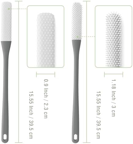 2-Pack Toe Cleaning Brush with Long Handle – Foot Scrubber & Exfoliating Anti-Itch Brush for Seniors, Pregnant Women, Men & Women (Grey)
