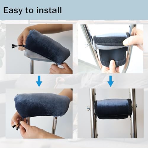 Universal Crutch Underarm Pad Covers,Underarm Cane Pad Sleeve,Crutch Pads & Hand Grips,Comfortable, Breathable, Machine Washable Cane Pads for Adults and Teens Walking Cane Handle Soft Pads
