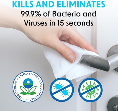 Wipex Disinfecting Wipes for Workout Equipment, Surfaces & Commercial Gyms - Antibacterial Refills, EPA Registered, Kills Germs in 15 Seconds - Bulk 800 Count for Dispensers