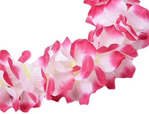 Yansanido 4 Pcs Pink Hawaiian Leis for Graduation Party, Dance Party, Photo Prop in Outdoors (Pink)