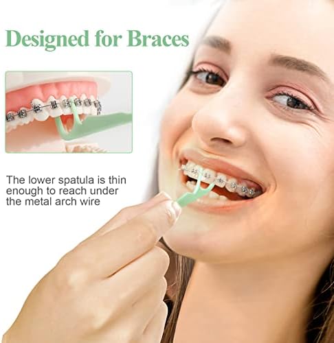 300 Count Orthodontic Flossers for Braces with Floss Dispenser, Brace Flossers for Kids Teeth & Adults, Dental Floss for Braces, Dental Floss Picks, 50 Count Bag (Pack of 6)