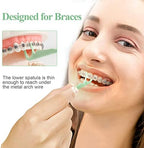 300 Count Orthodontic Flossers for Braces with Floss Dispenser, Brace Flossers for Kids Teeth & Adults, Dental Floss for Braces, Dental Floss Picks, 50 Count Bag (Pack of 6)