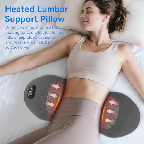 3 in 1 Lower Back Massager - Electric Lumbar with Heat, Vibration Massager, Airbag Traction,Lumbar Support Pillow for Lower Back Pain Relief,Deep Tissue Relaxation FSA Eligible/HSA Eligible