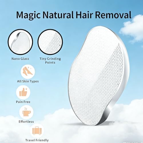 2PCS Crystal Hair Eraser for Women Reusable Hair Remover Stone, Painless Crystal Hair Remover for Women and Men, Magic Painless Exfoliation Hair Removal Tool (Black and White)