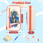 – Dinosaur Kids Inhaler & Spacer Semi-Rigid EVA Case – Protective Asthma Travel Bag for Inhalers, Pediatric Chambers & Portable Nebulizers – Washable Organizer - (Only the Case)