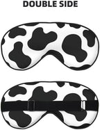 Cow Print Sleep Mask for Women Men, Soft and Comfortable Eye Mask with Adjustable Strap for Travel Yoga Nap Sleeping