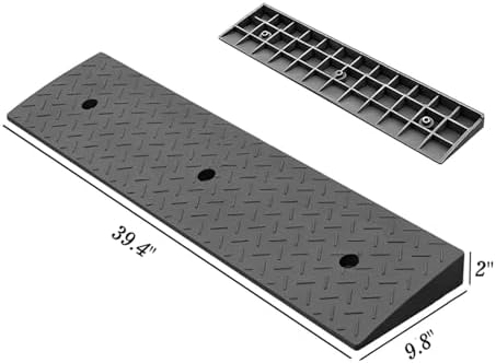 Heavy Duty Rubber Curb Ramps, 2'' Rise, 2 Pack, 11000 LBS Capacity, Threshold Ramp,for Driveway, Loading Dock, Bike, Vehicle, Warehouse, Sidewalk, Wheelchair