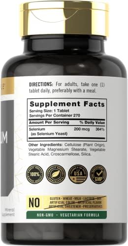 Carlyle Selenium Supplement 200mcg | 270 Tablet Capsules | Vegetarian, Non-GMO, Gluten Free