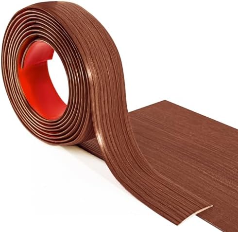 Art3d 4 FT Self Adhesive Vinyl Floor Transition Strip, Laminate Floor Strip Floor Flat Divider Strip for Joining Floor Gaps,Carpet Threshold Transition,Floor Tiles（1.57in, Cherry）