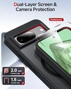 LeYi for Pixel-8 Case: Compatible for Google Pixel 8 Case [Mag-Safe Fit] with Screen Protector, Frosted Translucent Soft-Touch Skin & Full Body Protection Funda para Pixel 8, Black