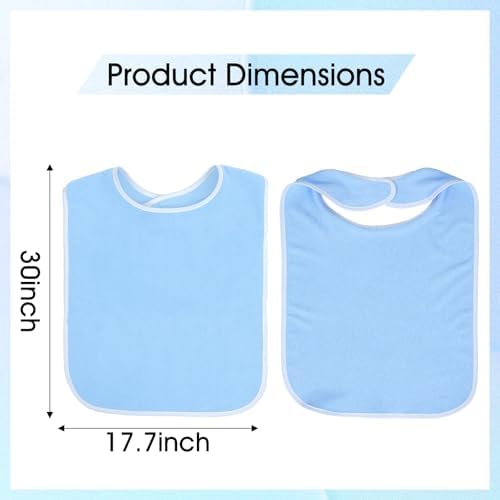 10 Pack Premium Adult Bib, Clothing Protectors for Adults 9.06 X 6.3 Inch Washable Adult Bibs for Seniors Adjustable Unisex Adults Bib Soft Waterproof Bibs for Elderly Seniors and Disabled
