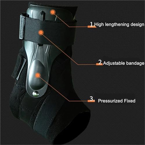 1PC Ankle Support Strap Brace Bandage Foot Guard Protector Adjustable Sprain Orthosis Stabilizer Plantar Fasciitis Wrap(Black,Large)