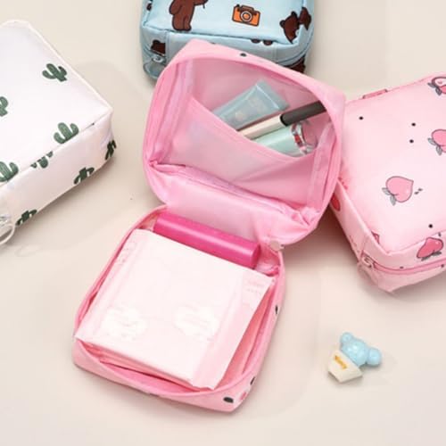 Portable Sanitary Napkin Pouch - Waterproof Travel Organizer Bag with Multi-Compartment Design for Feminine Hygiene and Period Products