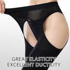 MANZI Suspender Tights for Women Opaque Garter Belt 60D Suspender Pantyhose Sheer Thigh High Stockings