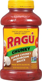 Ragu Chunky Super Chunky Mushroom Pasta Sauce with Hearty Mushrooms, Diced Tomatoes, and Italian Herbs and Spices, 45 OZ
