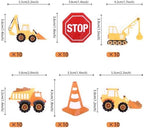 60 PCS Edible Construction Cupcake Toppers Stop Sign Dump Truck Excavator Tractor Party Cake Decorations Edible Cupcake Food Picks for Construction Theme Baby Shower Kids Birthday Party Supplies