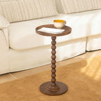 AWASEN Small Side Table, Round Drink Table for Small Spaces, Round Accent End Table Living Room, Nightstand for Bedroom, Corners, Office, Walnut Brown