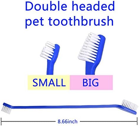 Newday Dog Toothbrush Set of 8 - Dual Headed, Dental Hygiene Convenient Soft Toothbrush to Clean pet Teeth, Dog Tooth Brushes for Small to Large Dogs, Cats, and Most Pets, Teeth Brush in Bulk